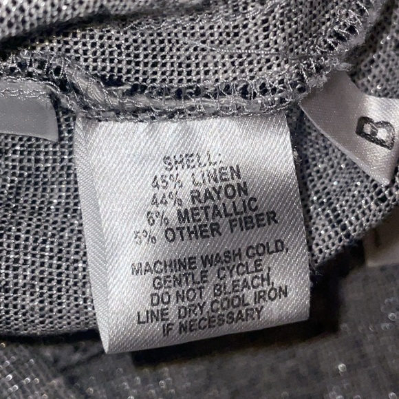 •ANN TAYLOR LOFT•GRAY & BLACK LINEN/RAYON BLEND CUFFED SHORTS SIZE 6 - Picture 7 of 9